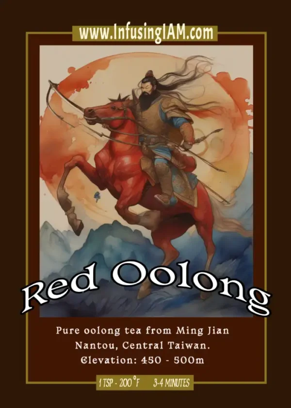 Red Oolong tea flyer highlighting bold flavor and smooth finish
