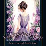 Vintage Earl Grey floral tea label