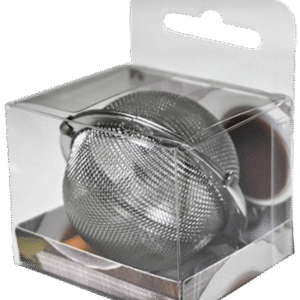 Stainless steel tea ball strainer with mesh design and chain for loose leaf tea brewing
